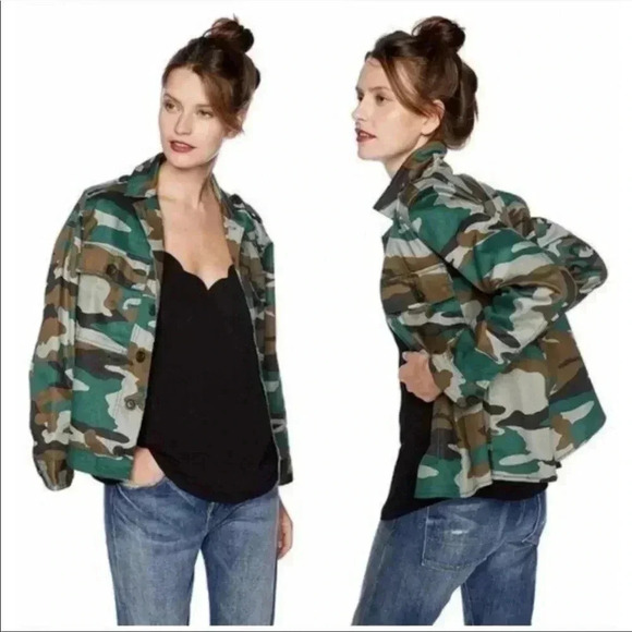 J. Crew Jackets & Blazers - J. Crew Mercantile Camouflage Utility Jacket Sz XS